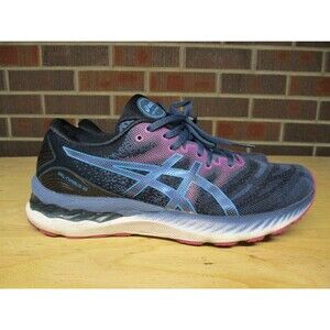 Asics Womens Gel Nimbus 23 1012A885 Blue Pink Running Shoes Sneakers Size 10.5